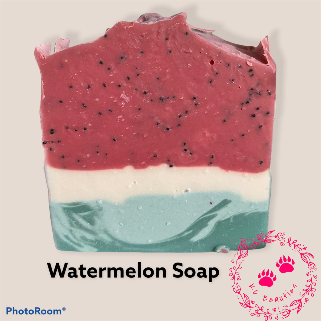 watermelon cold process soap bar