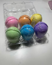 Load image into Gallery viewer, Easter eggs bath bomb set of 6 in egg cartons
