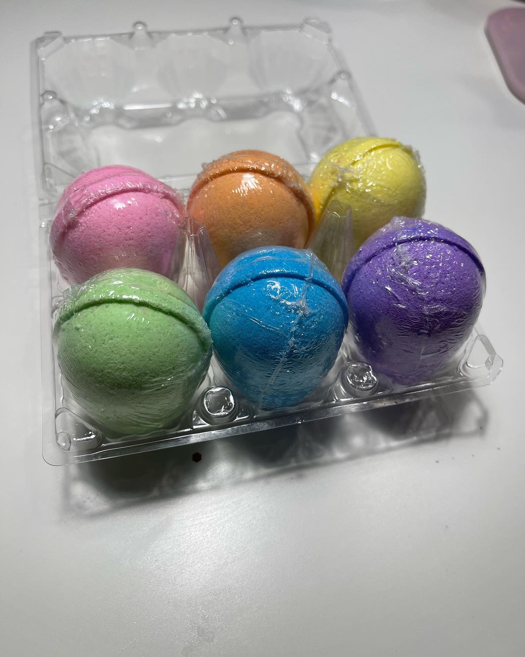 Easter eggs bath bomb set of 6 in egg cartons