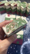 Load image into Gallery viewer, Christmas wreath cold process soap bar
