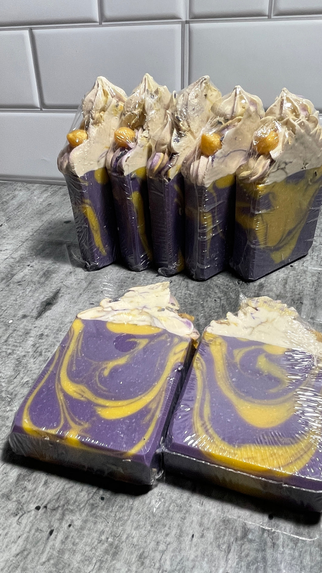 Lavender lemon cold process soap bar