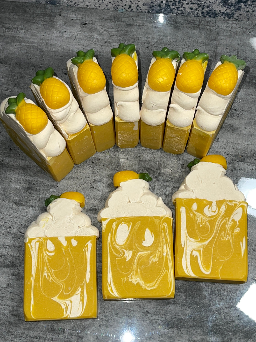 Pineapple cilantro cold process soap bar