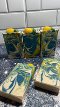 Load image into Gallery viewer, Blue Hawaii cold process soap bar
